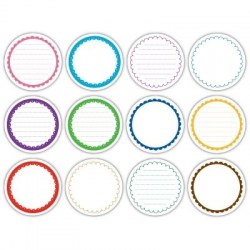 Scalloped journaling circle tags BRIGHT - Elle's studio