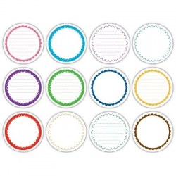 Scalloped journaling circle tags BRIGHT - Elle's studio