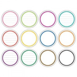 Lined journaling circle tags BRIGHT - Elle's studio
