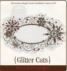 Glitter cuts OVAL SNOW FRAME - Fancy Pants