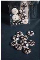 10 boutons bois FLEURS NOIRES - Zenatytude