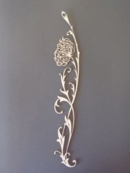 Chipboard LONG STEM FLOWER - Dusty attic