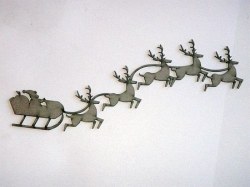 Chipboard SANTA SLEIGH AND REINDEER - Dusty attic