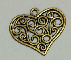 Charm COEUR FILIGRANE bronze