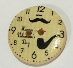 Bouton bois HORLOGE 01