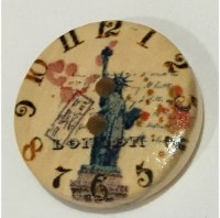 Bouton bois HORLOGE 02