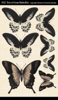 Etiquette NOIR ET CREME BUTTERFLIES - Collections elements
