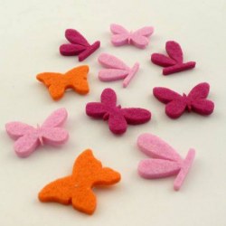 10 formes feutrine papillons couleurs chaudes - Toga