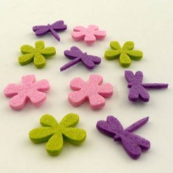 10 formes feutrine fleurs libellules - Toga