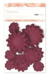 Fleurs multi tailles BURGANDY - Kaisercraft