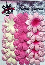 Fleurs plates plissées 8 pétales ROSE - Ohlala