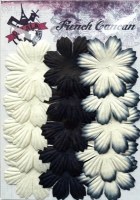 Fleurs plates plissées 8 pétales NOIR - Ohlala
