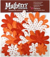 Fleurs EMBOSSED DAISIES orange - Petaloo