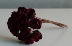 Bouquet 12 roses papier - BURGUNDY