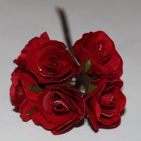 Bouquet 6 WILD ROSE papier RED