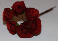 Bouquet 6 WILD ROSE papier BURGUNDY