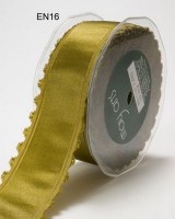 Ruban SATIN SCALLOPED EDGE OLIVE - May arts