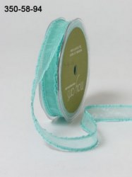 Ruban organza RUFFLE EDGE TURQUOISE - May arts