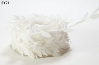 Ruban feuilles WHITE - May arts