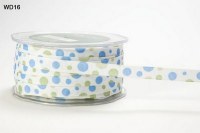 Ruban BUBBLE DOT BLANC BLEU VERT - May arts