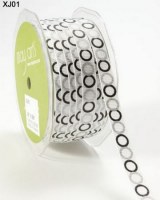 Ruban grosgrain CIRCLES NOIR ET BLANC