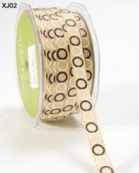 Ruban grosgrain CIRCLES CHAMPAGNE
