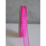 Ruban organza fushia/pois blancs - May arts