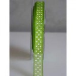 Ruban organza vert/pois blancs - May arts