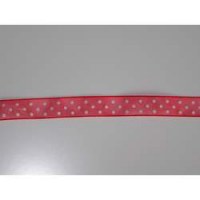 Ruban organza rouge/pois blancs - May arts