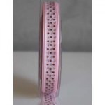 Ruban organza rose/pois marron - May arts