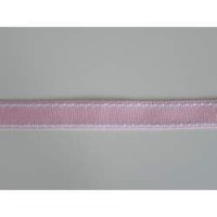 Ruban grosgrain rose/couture blanche - May arts