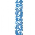 Ruban fleurs velours bleu