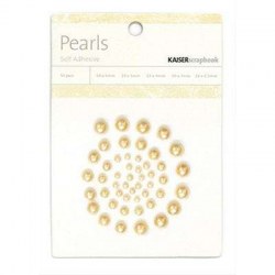 Demi-perles rondes autocollantes LATTE - Kaisercraft