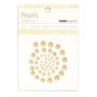 Demi-perles rondes autocollantes LATTE - Kaisercraft