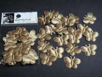 20 papillons beige tissu - Zenatytude