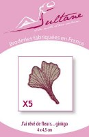 5 broderies feuilles ginkgo