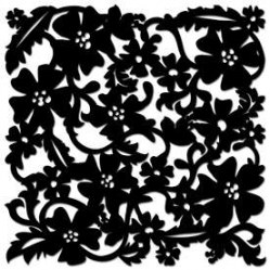 Sheer sheet plastique Flower damask NOIR - Maya Road