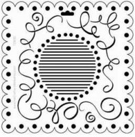 Pochoir doodling 30x30 SCALLOP SWIRLS