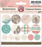 Chipboards boutons REMINISCE - Ruby rock it