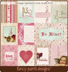 {Vintage valentine}Cards (kraft) - Fancy Pants