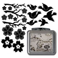Chipboards Cherry Blossoms and birds - Maya road