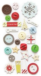 {Merry little christmas}Boutons et chipboards - Fancy pants