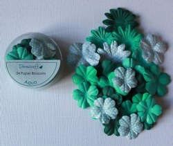 24 fleurs papier AQUA - Dovecraft