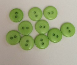 Lot 10 mini boutons VERT CHARTREUSE 1 cm - Kirecraft