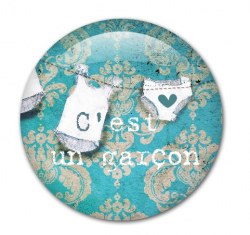 Badge NAISSANCE GARCON 38 mm - Scrapinerie