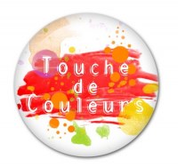 Badge TOUCHE DE COULEURS 38mm - Scrapinerie