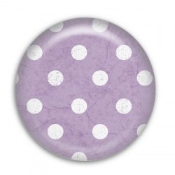 Badge POIS BLANC ET MAUVE 25mm - Scrapinerie