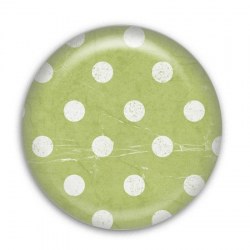 Badge POIS BLANC ET VERT 25mm - Scrapinerie