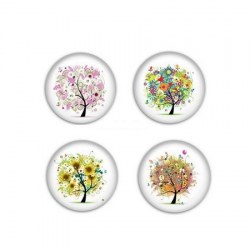 4 badges ARBRES 25mm - Scrapinerie