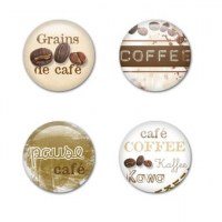 4 badges CAFE 25mm - Scrapinerie